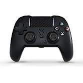 Jersonn Wireless Controller Compatible with PS4/Pro/Slim/PC, with Dual Vibration, 1200mAh Battery, 6-Axis Motion Sensor, Built-in Speaker &amp; 3.5mm Headphone Jack, Charging Cable (Black)