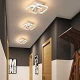 EIDISUNY Modern Ceiling Light 22W Warm White 3000K Square White Fixture view 3