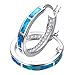 Blaike 925 Sterling Sliver Earrings Blue Opal Earrings Cz Hoop Earrings for Womens Girls with Stone interior Blaike-0506BS FBA