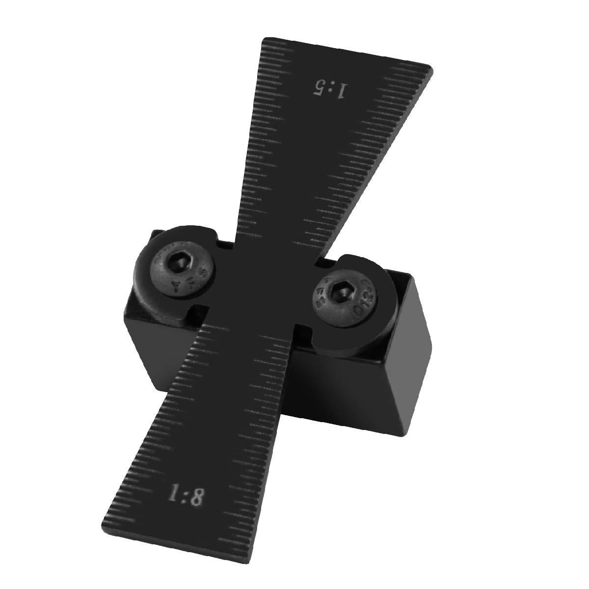 POWERTEC 71079 Dovetail Marker for Hard & Soft Wood Projects | Craft Dovetailsup to 1" Long | 1: 5 & 1: 8 Ratio Slopes | for Flawless Dovetail Angle Layout | Anodized Aluminum Build, Black Color