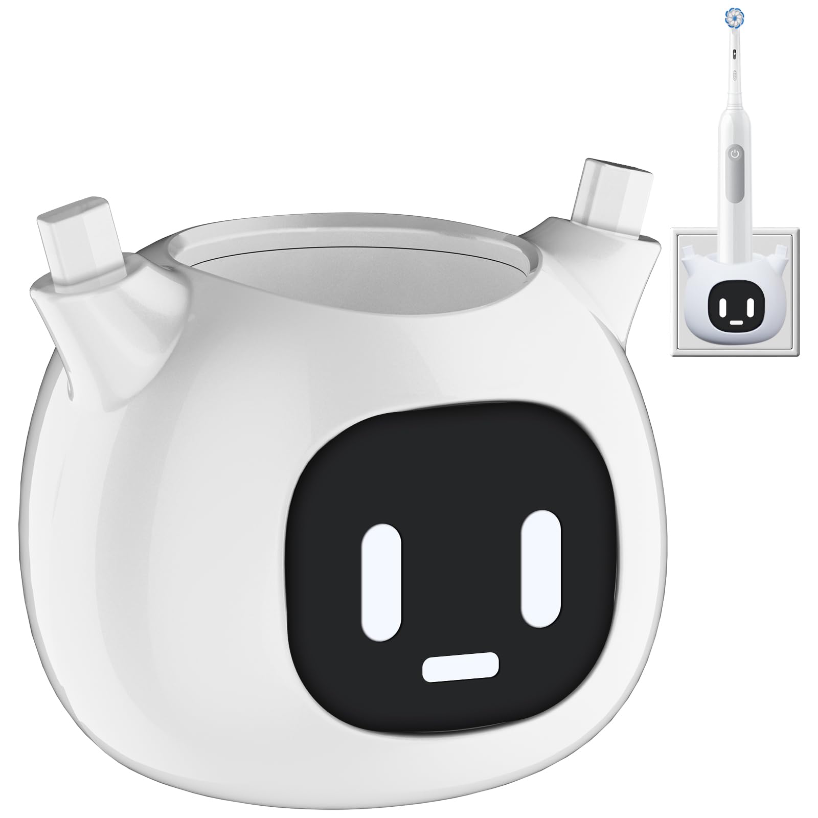 Photo 1 of Wireless Electric Toothbrush Wall Charger Compatible with Oral-B/Philips Sonicare,Universal Compatibility for Inductive Electric Toothbrush Models, IPX7 Waterproof, Portable (White)