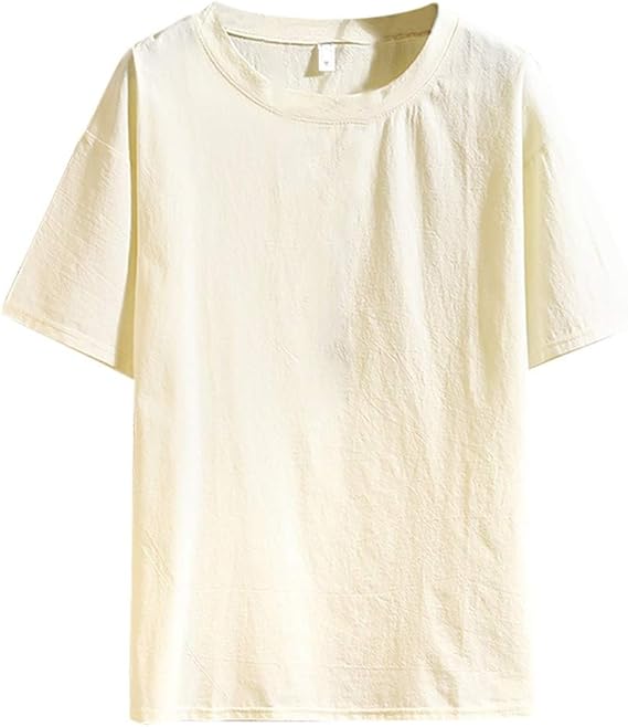 Amazon Charku Tシャツ メンズ Vネック 麻 ストリート 七分袖 リンネル カジュアル 夏服 半袖 シャツ ブラウス トップス ゆるtシャツ カジュアル トップ シャツ トップス 無地 おしゃれ ゆったり カジュアル ファッション 夏季対応 Tシャツ カットソー 通販