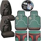 Licensed Star Wars Boba Fett Rubber Floor Mats Steering Darth Vader Seat Covers