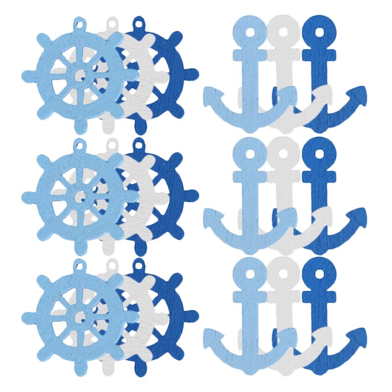 DIYEAH Wooden Anchor Pendants 100Pcs Mini Nautical Charms for Jewelry Making Scrapbooking Home Decorations and DIY Craft Projects