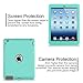 BENTOBEN Compatible with iPad 2 Case,iPad 3 Case,iPad 4 Case, Heavy Duty Shock-Absorption/High Impact Resistant Hybrid Three Layer Armor Full Body Protective Cover for iPad 2/3/4 Retina (Cyan&Grey)