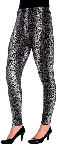 Women's Black &amp; White Snow Leopard Print Leggings