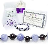 The Art of Cure Baltic Amber Teething Necklace for Baby (Cherry/Aquamarine)
