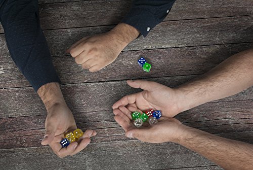 image for Zulo 50 6-Sided Colored Dice Set for Games, Teachers, Math with 5 Diff