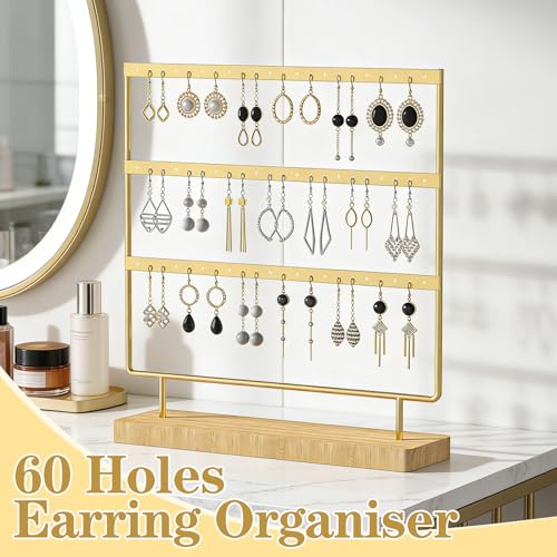 SZSMW 60 Trous Porte Boucle D'Oreille - Presentoir Boucle D'Oreille - Peut Stocker Une VariéTé De Boucles D'Oreilles, éGalement IdéAl pour Les Bijouteries, Les Studios Photo Et Les Expositions