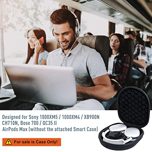 ProCase Hard Case for Sony WH1000XM5/ WH1000XM4/ WHXB910N/ WHCH710N/ WH-CH720N/ WHXB900N/ Bose 700/ QC35 II Wireless Noise Cancelling Headphones, Travel Carrying Bag with 2 Dust Covers -Black