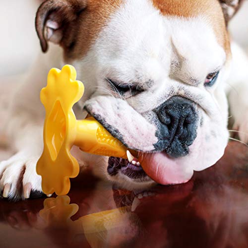 VOVO Chew Toy Pet Toothbrush - Teeth Cleaning Toy for Dogs - Oral Care Brushing Stick - 360° Soft Bristles - 100% Safe Food Grade Material - Healthy Mouth & Gums - Practical Holding Base - Thumbnail 6