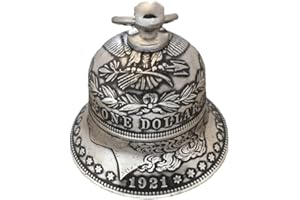 Fidida 1pc Morgan Silver Dollar Bell Craft Bells Small Silver Bells Vintage Metal Hanging Bell for Party Home Holiday Bar Cafe Decoration (Not Real Coin)