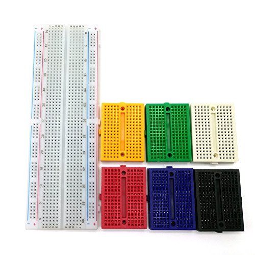 Amadget 1pc 830 + 6pcs 170 tie point tie point Solderless Circuit Breadboard + 40P 20cm Wire Jumper Cable 1P-1P Male-Male/Female-Female/Male-Female - Thumbnail 2