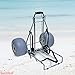 Large Wheeleez Heavy Duty Folding Beach Cart with Big Wheels - Wagon Rolls Easily on Sand and All Terrain