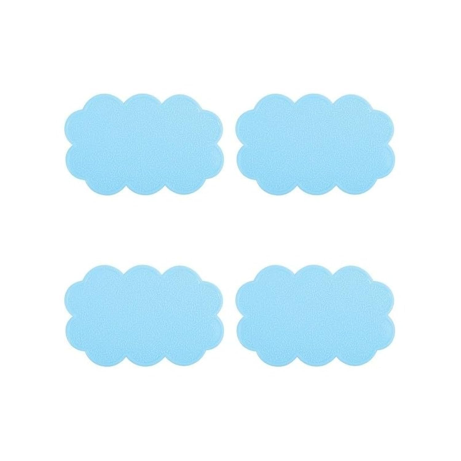 MSV Non-Slip Clouds Mats, Blue, Set of 4