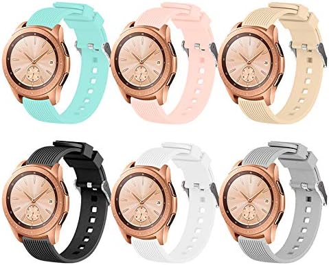 UCAI 6 Pack 20mm Silicone Bands Compatible with Samsung Galaxy Watch 42mm / Active / Active 2 Watch Band 40mm 44mm for Women No Tracker