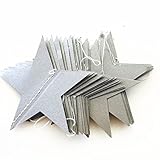 Fonder Mols Set of 4 10-feet Twinkle Star Shaped Hanging Decoration String Party Paper Garland Color Silver