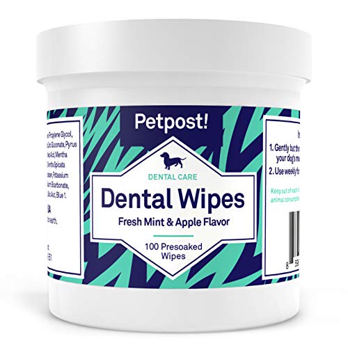 Petpost | Dental Wipes for Dogs - Bad Breath, Plaque and Tooth Decay Gone - 100 Presoaked Pads in Natural Tooth Cleaning Solution - Thumbnail 7