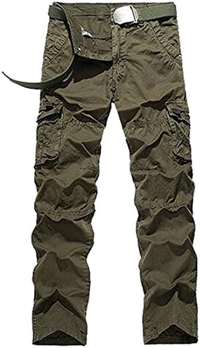 Mistere Handsom Mens Leisure Solid Color Multi Pocket Overalls Baggy Pants Hot and Fashion Dark Grey38