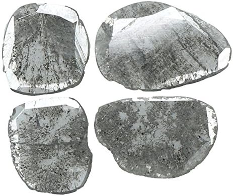 Natural Loose Diamond Slice Grey Black Color I2 Clarity 4 Pcs 1.08 Ct KR71