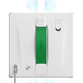 FMART W8 Window Cleaning Robot, 9-Stage Safety, Smart Edge Detection | 4 Ultrasonic Water Sprays, 8000Pa, Ultra-Slim 2.36 in, 2mm Edge-Cleaning Route, <60dB, AI Path Planning, App &amp; Remote Control