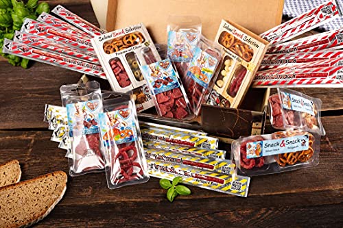 WURSTBARON® - Wurst Geschenk Koffer - mit 24 besondere Salami und Wurst Snacks - Brezen, Herzen, Sterne, Pikanten und… – Bild 3