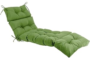 QILLOWAY Indoor/Outdoor Chaise Lounge Cushion,Spring/Summer Seasonal All Weather Replacement Cushions. (Dark Green)