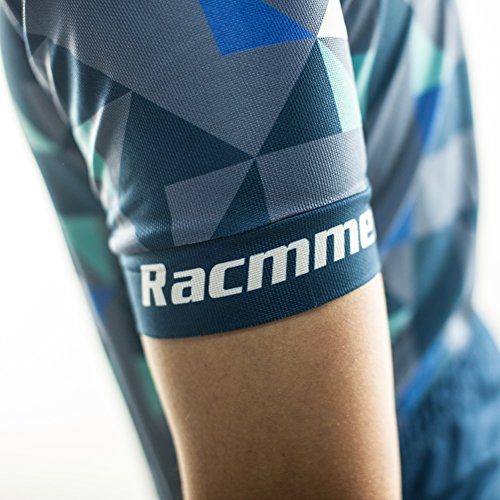 Racmmer Men's Short Sleeve Cycling Jersey Bike Biking Shirt Breathable Quick Dry Blue - Thumbnail 7