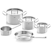Fissler Original-Profi Collection Stainless Steel 8 Piece Cookware Set with Metal Lids, All Stovetops Including Induction, CookStar Base, Oven Safe to 450&deg;F