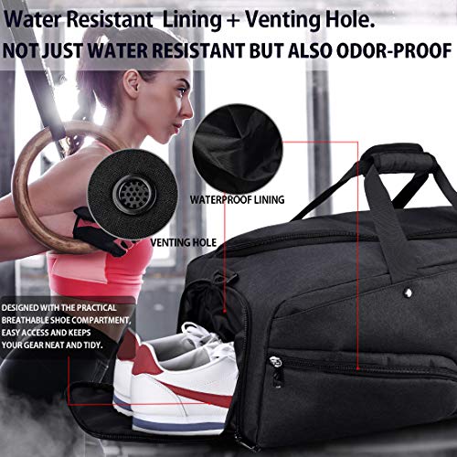 image for NUBILY Gym Bag Sports Duffle Bag with Shoes Compartment Waterproof Lar