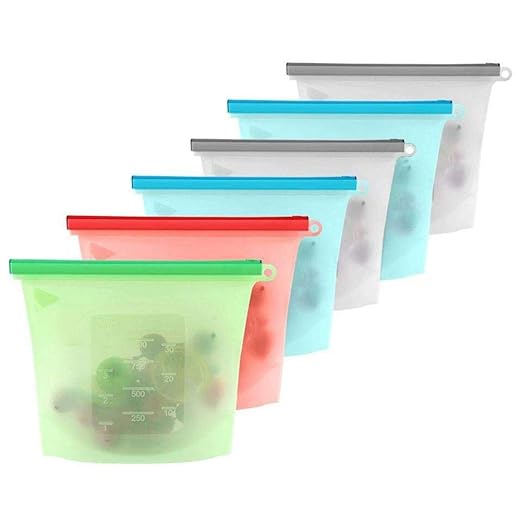 RETYLY 6 Piezas Bolsas De Silicona para Almacenamiento De ...