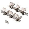 Yibuy Silver Kunststoff Griff Klassische akustische Gitarre Tuner Tuning Pegs Schlüssel links und rechts Stimmmechaniken 2 Stück