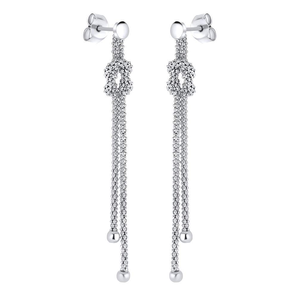 SILVEGO - GV06167E - Women 925 Sterling Silver Chain Earrings 6 cm Long