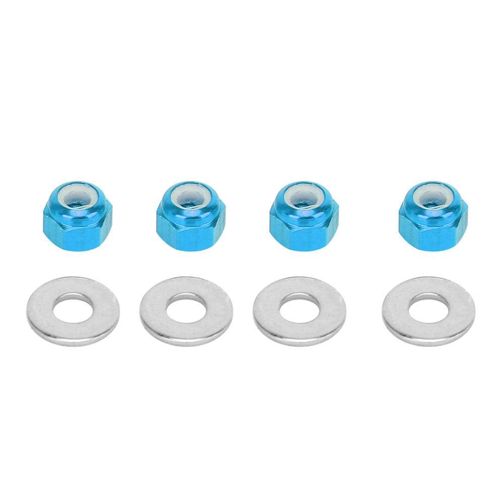 4 pcs Wheel Nut with ?4pcs Gasket,Wheel Hex Lock Nut Fit for 1/14 144001 RC Car Upgrade Accessory(Blue)