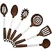 Culinary Couture 6-Piece Stainless Steel & Silicone Kitchen Utensils Set, Silicone Cooking Utensils, Heat Resistant Kitchen Cooking Utensils Set, Brown
