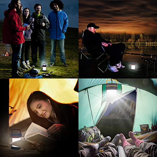 Quntis LED Camping Lantern Light - Rechargeable Led Camping Light - Portable Flashlight Solar Mini Torch Night Light for Outdoor Hiking Tent Garden Patio Emergencies - Collapsible and Waterproof