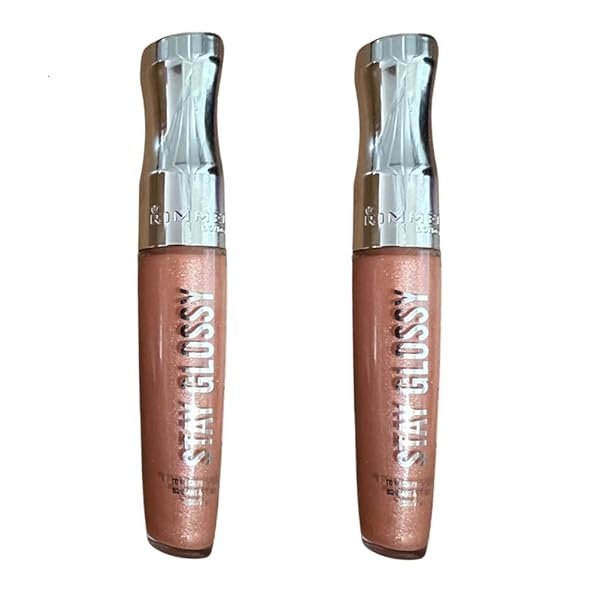 PACK OF 2 RIMMEL STAY GLOSSY 6HR LIP GLOSS, SUNDAY BRUNCH # 020