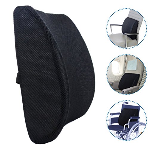Milliard Lumbar Support Pillow, Memory Foam Chair Cushion Supports Lower Back for Easy Posture