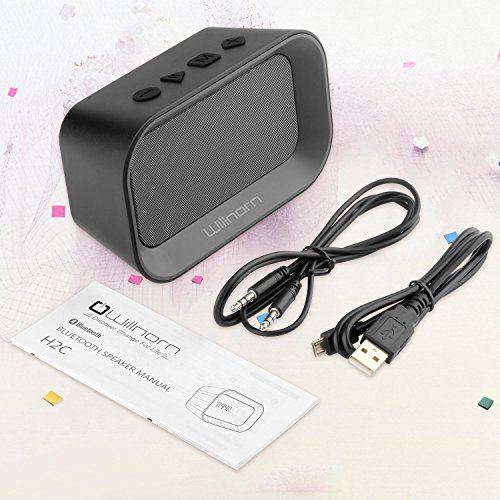 Portable Wireless Outdoor Bluetooth Speaker with Alarm Clock, Willnorn Waterproof Speaker with HD Sound and Bass, AUX Line, Built-in Microphone, USB Powered Rechargeable Subwoofer Speaker