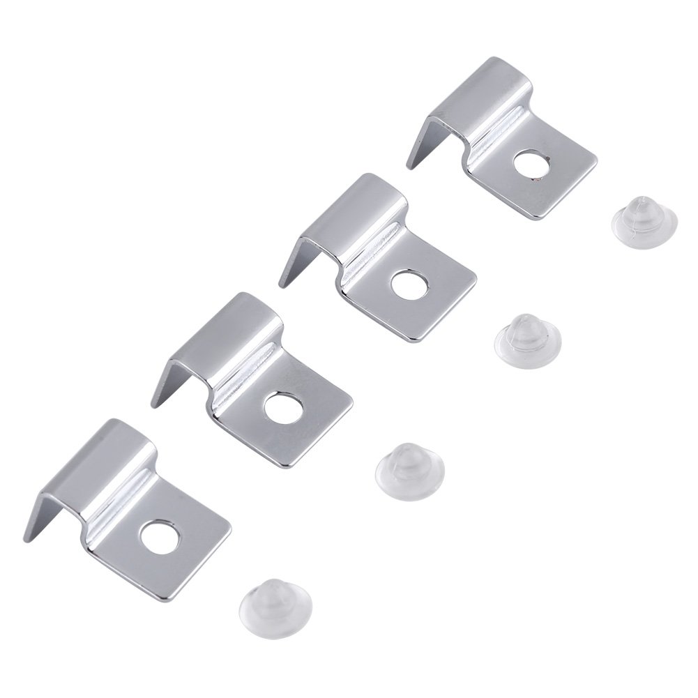 Fdit Pack Of 4 Stainless Steel Aquarium Fish Tank Glass Cover Clip Support Holder for Protecting(6Mm)