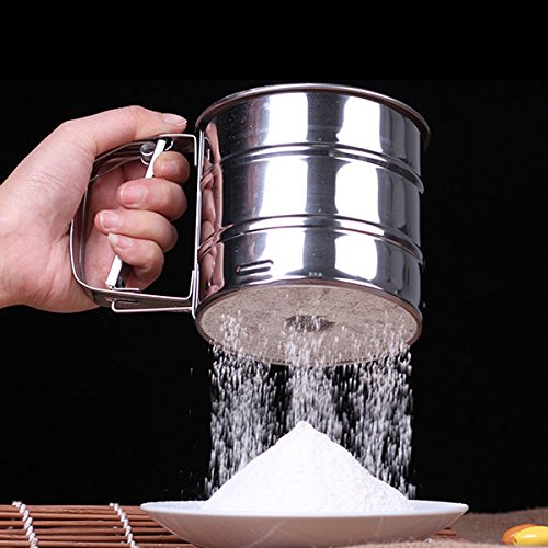 Bazaar Stainless Steel Mechanical Baking Icing Flour Sugar Sifter Shaker