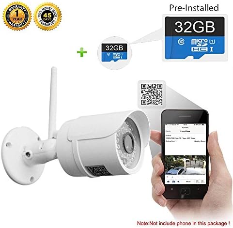 smartiscam SM-1MP-OD Megapixel HD 720P H.264 Onvif Home Security Surveillance Indoor/Outdoor IP Camera, Wi-Fi Spy Camera, Wide Viewing Angle, Night Vision 80' with IR-Cut support Android and iOS