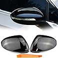 QKLsudua 1 Pair Black Housings Door Mirror Covering Caps with Assist Lane Change Side Mirror Cover Cap Compatible with VW Golf 8 MK8 2020 2021