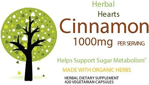 Cinnamon Ceylon Capsules Fresh &amp; Organic from Sri Lanka (420) by Cinnamon