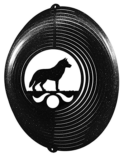 SIBERIAN HUSKY Circle Swirly Metal Wind Spinner