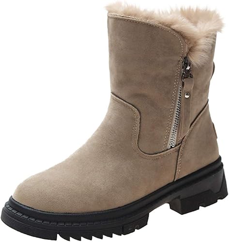 Amazon 花千束 ショートブーツ レディース 冬 厚底 裏起毛 暖かい 冬靴 内側ジップ アンクルブーツ 雪ブーツ 綿靴 スノーブーツ ブーツ 履物 太いヒール 防滑 ハイヒール 花千束 シューズ ブーツ ブーティ