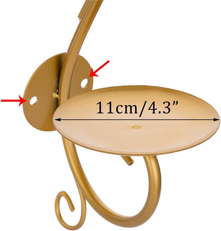 Sziqiqi Wall Candle Sconces Iron Vine Candleholder Wall Art Decoration Home Decoration Tealight Candle Stand Gold: Home & Kitchen