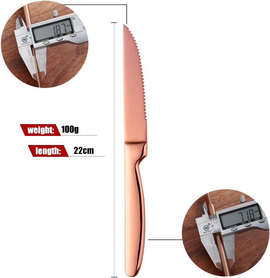 BISDARUN Stainless Steel Serrated Steak Knives Set of 6 - Image 3