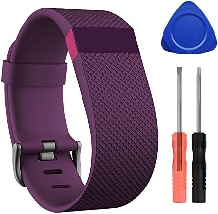 UCAI for Fitbit Charge HR Bands,Adjustable Replacement Accessories Straps for Fitbit Charge HR Wireless Activity Wristband,Large Small Bands for Women Men (Plum Large)