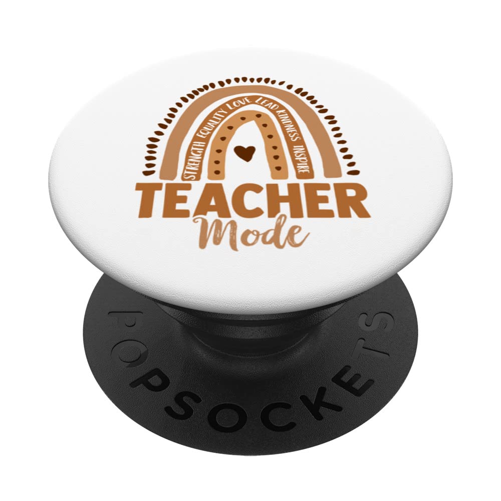 Teacher Mode, Melanin Dripping, Rainbow Positive Words PopSockets Swappable PopGrip